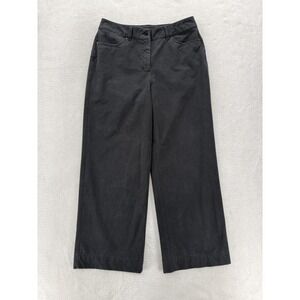 Lululemon Wide Leg Chino Pants Womens 29 Black Twill Pockets Relaxed Fit Preppy